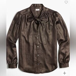 J. Crew Factory Long-Sleeve Boy Top With Foil Stripe Size M